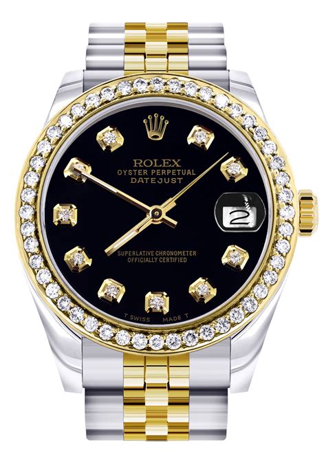 blck diamond rolex|rolex watch with diamond bezel.